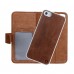 iPhone SE 5 5s - Top Quality Genuine Leather 2 in 1 Detachable Magnetic Flip Wallet Protective Phone Cover Case - Black